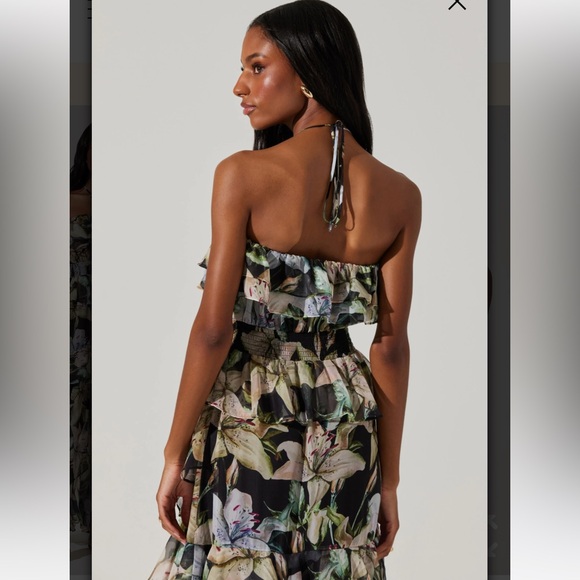 Floral Halter Maxi Dress - Picture 3 of 6